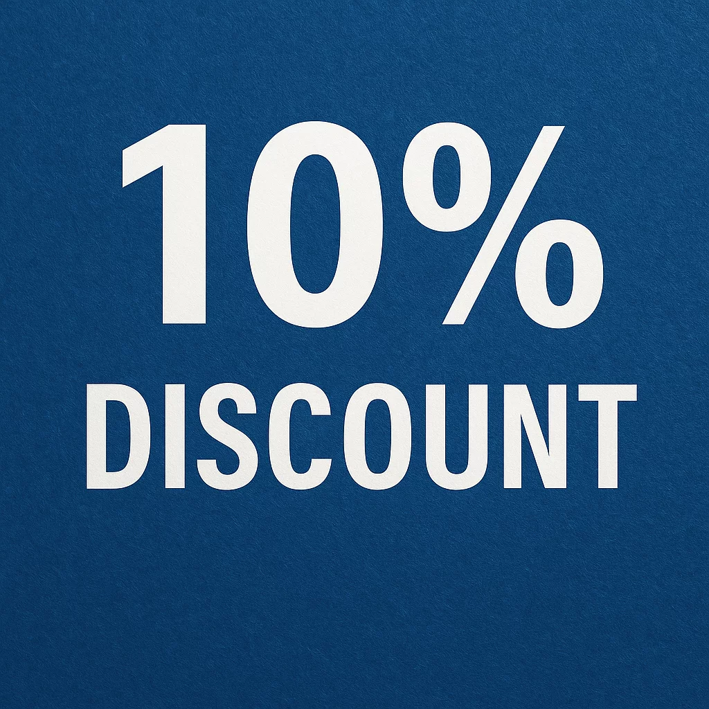 Promotion banner showcasing a 10% discount offer